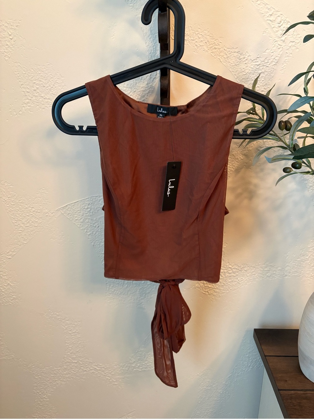 Lulu's Rust Tie-Back Crop Tank